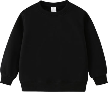 Kids Boys Girls Sweatshirt Fleece Pullover Crewneck Solid Tops