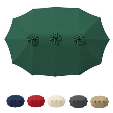 15ft Patio Umbrella Replacement Canopy for 12 Ribs, Large Outdoor Umbrella Top Cover Only, Double-Sided Fabric for