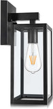 Outdoor Wall Lantern, Exterior Waterproof Wall Sconce Light Fixture, Black Anti-Rust Mount Light with Clear Glass