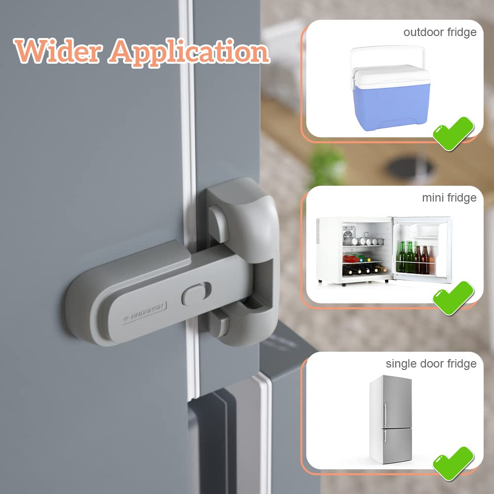 Mom's Choice Gold Awards Winner - 1 Pack Updated Child Proof Refrigerator/Fridge/Freezer Door Lock Apply to Max