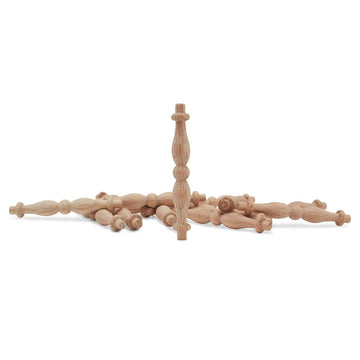Wooden Baluster Spindles 3-3/8", Pack of 100 Oak Wood Spindles for Crafts, Woodworking, and Furniture