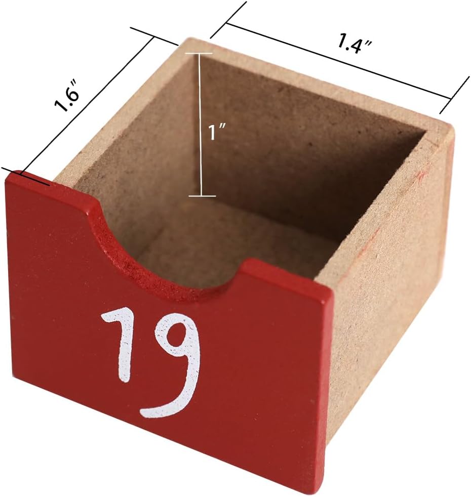 Christmas Wooden Advent Calendar with LED and 24 Drawers to Fill Small Gifts Countdown to Christmas Decoration