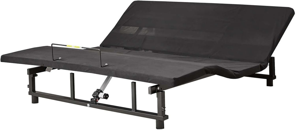 King Size Adjustable Metal Bed Frame with Wireless Remote Control and Quiet Motor, Independent Head and Foot Incline