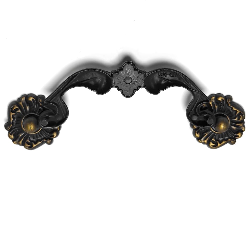 4-Pack 4.5" C-C Bail Drawer Pull Drop Dresser Pull Antique Brass Swing Drawer Handle Vintage Style 4 1/2" 115 mm