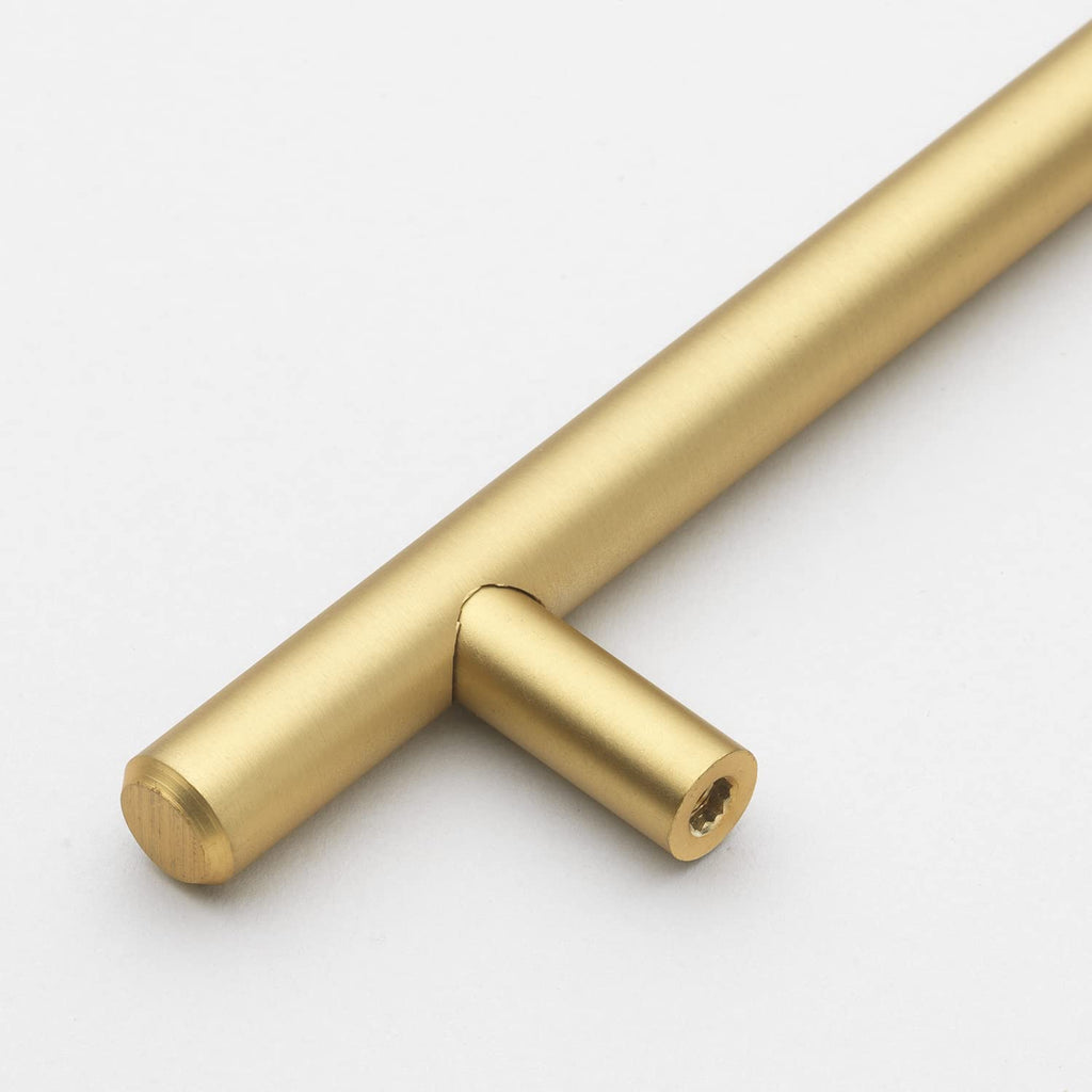 Satin Gold Solid Handle Bar Pulls - 9" Center - 12" Long... (10)