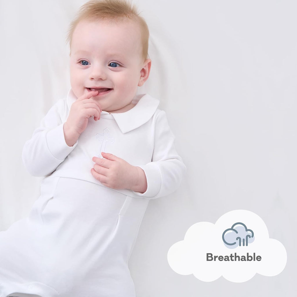 Baby Boy Baptism Outfit Cotton Romper