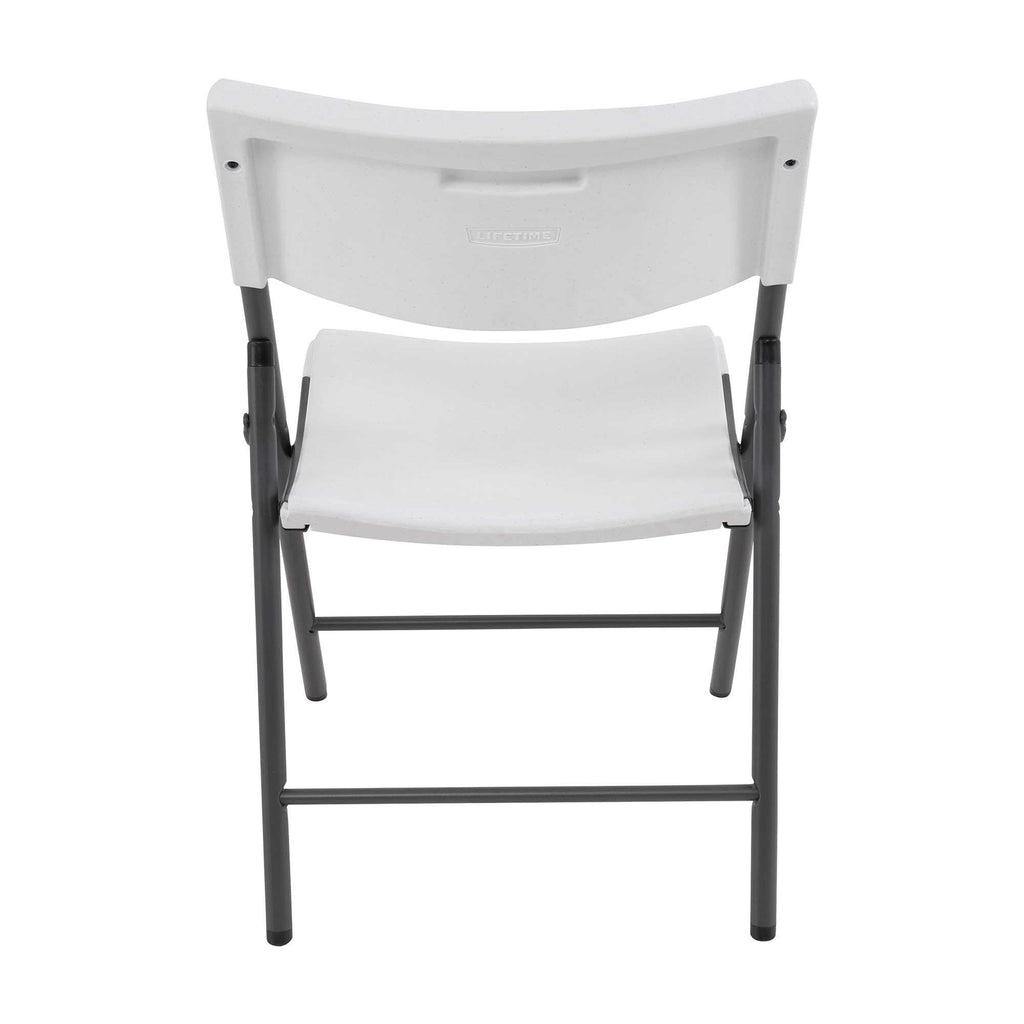 Light Commercial Folding Chair, White Granite with Gray Frame, 4 Pack
