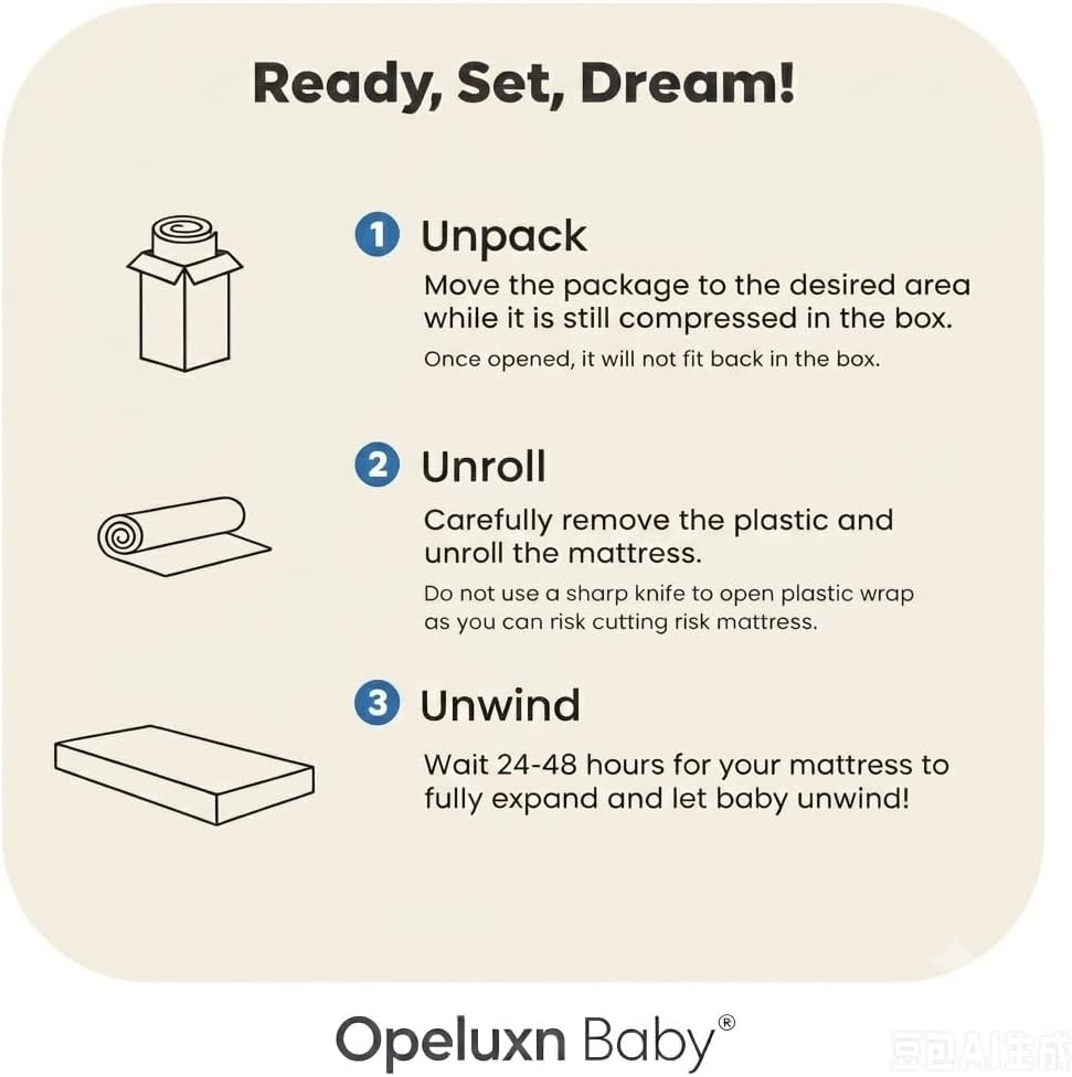 Mini Crib Mattress, 2-Stage Firmness 38x24x4 Inch for Mini & Portable Cribs | Breathable Dual-Sided Firm Support for