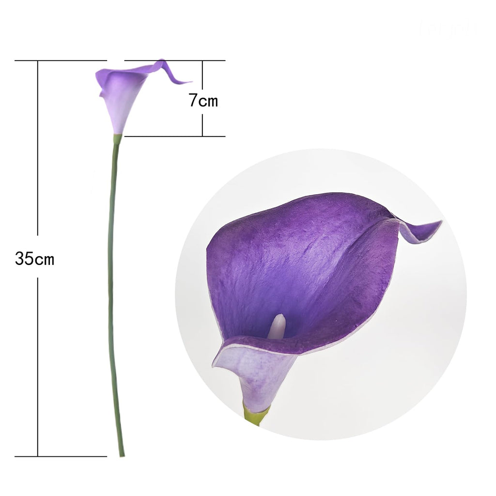 Purple Calla Lily Artificial Flowers 20 Pieces Bouquet