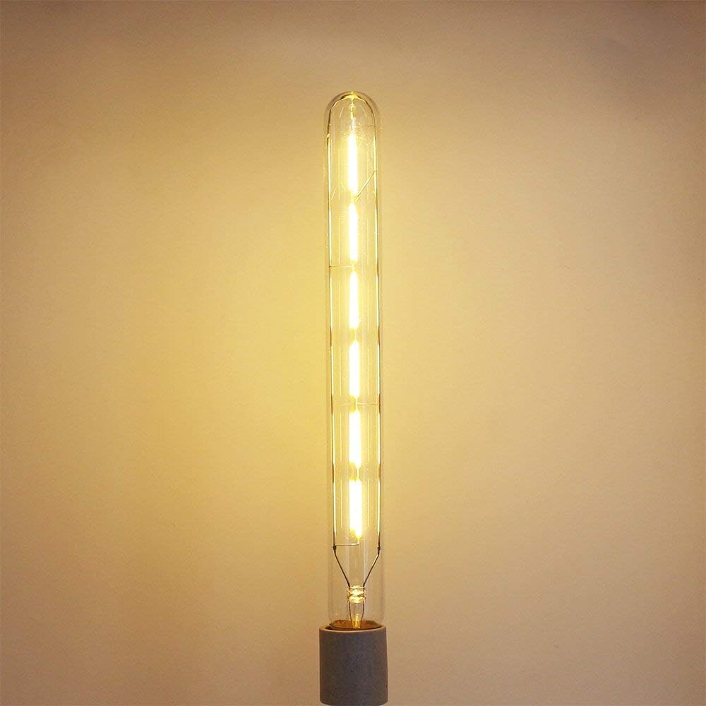 Vintage LED Filament Bulb T300, 6W Dimmable T10 Edison Light Bulb Long Tubular Antique LED Light,E26 Base,Clear