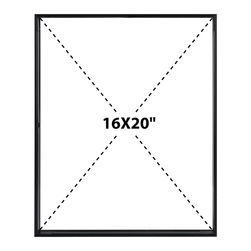 16x20 Black Aluminum Floating Picture Frame Real Glass
