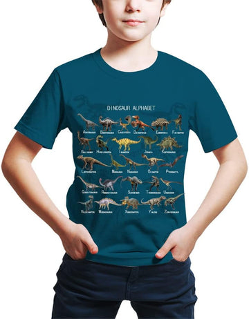 Kids Print 3D Dinosaurs Tees Shirts for Youth Boys Girls