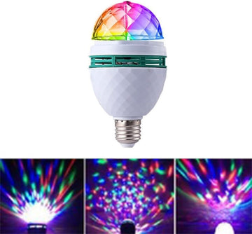 RGB Rotating LED Light Bulb B22 Disco Party Lamp