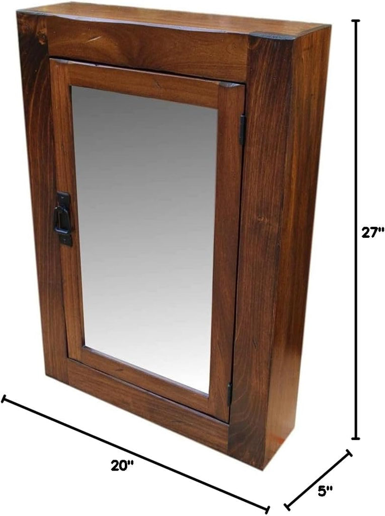 Girona Rustic Mission Medicine Cabinet/Medium Walnut Finish