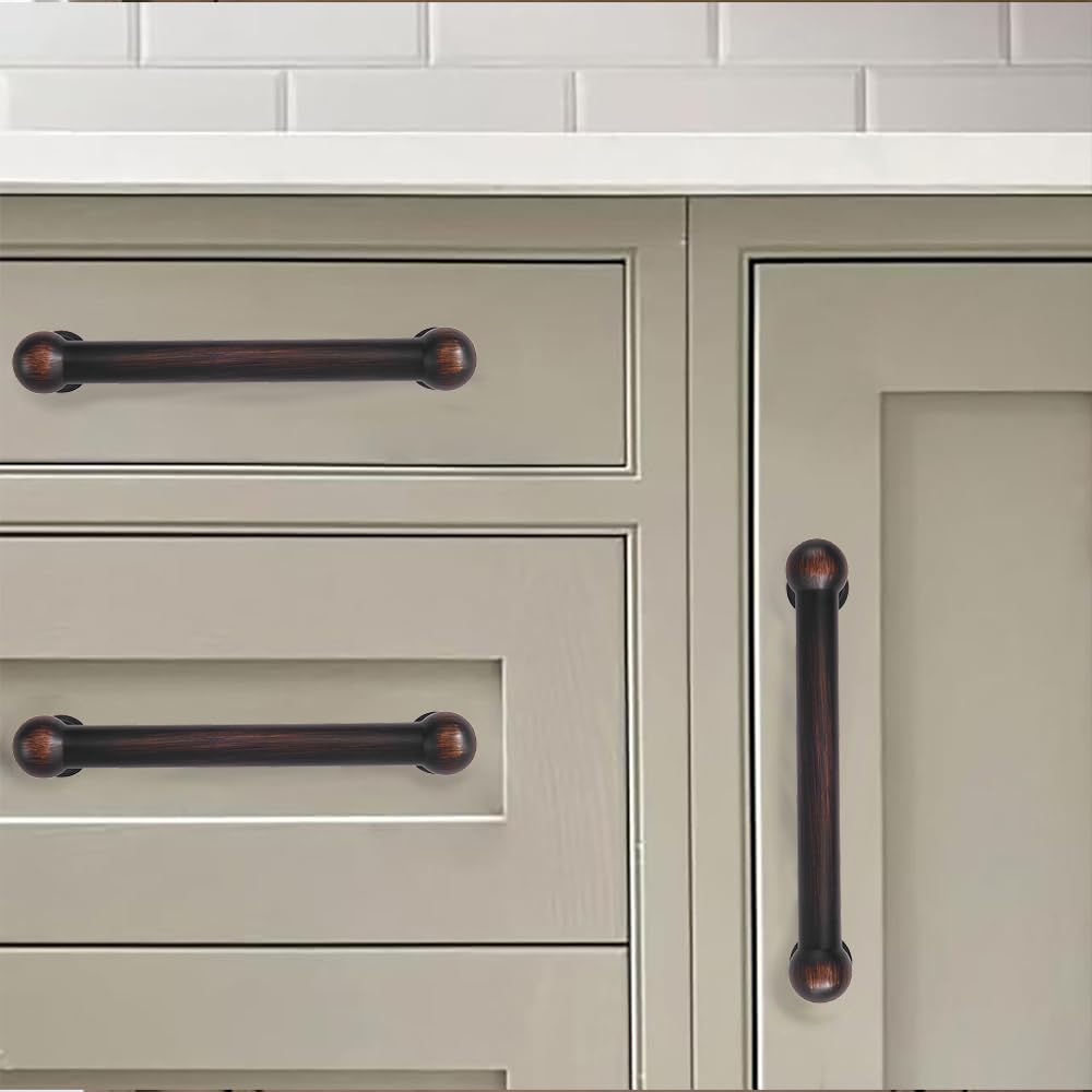 10 Pack 3 Inch Hole Center Oil Rubbed Bronze Cabinet Pulls Heavy Duty Solid Cabinet Handles cabinets Dressers