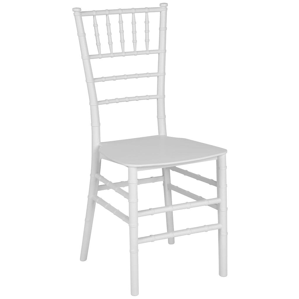 2 Pack HERCULES PREMIUM Series White Resin Stacking Chiavari Chair