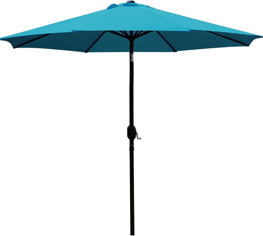 9' Patio Umbrella Outdoor Table Umbrella with 8 Sturdy Ribs (Teal Blue)