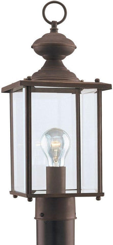 Traditional One Light Outdoor Post Lantern from Jamestowne Collection Dark Finish, 7.00 inches, Antique Bronze