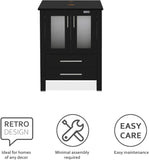 48" Modern Bathroom Vanity Sink Combo Freestanding Cabinet with Small Side Cabinet, Blue Boat Glass Vessel Sink