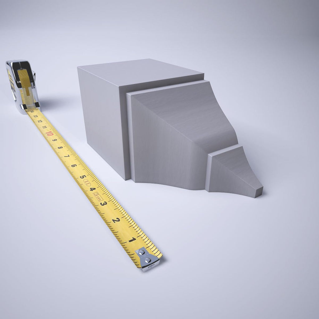 3 5/8"W x 3 5/8"P x 7 1/2"H Solid Paint Grade Wood Inside Crown Moulding Block for Profiles up to 4"H x 3