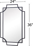 Black Wall Mirror , 36''X24'' Black Bathroom Mirror with Metal Frame, Antique Decorative Mirror Decor