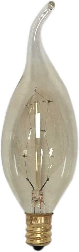 Designs Vintage Style Golden Smoke Flame Incandescent Light Bulbs, E12 Candelabra Brass Base, 130V, 25 Watts, Set of 6