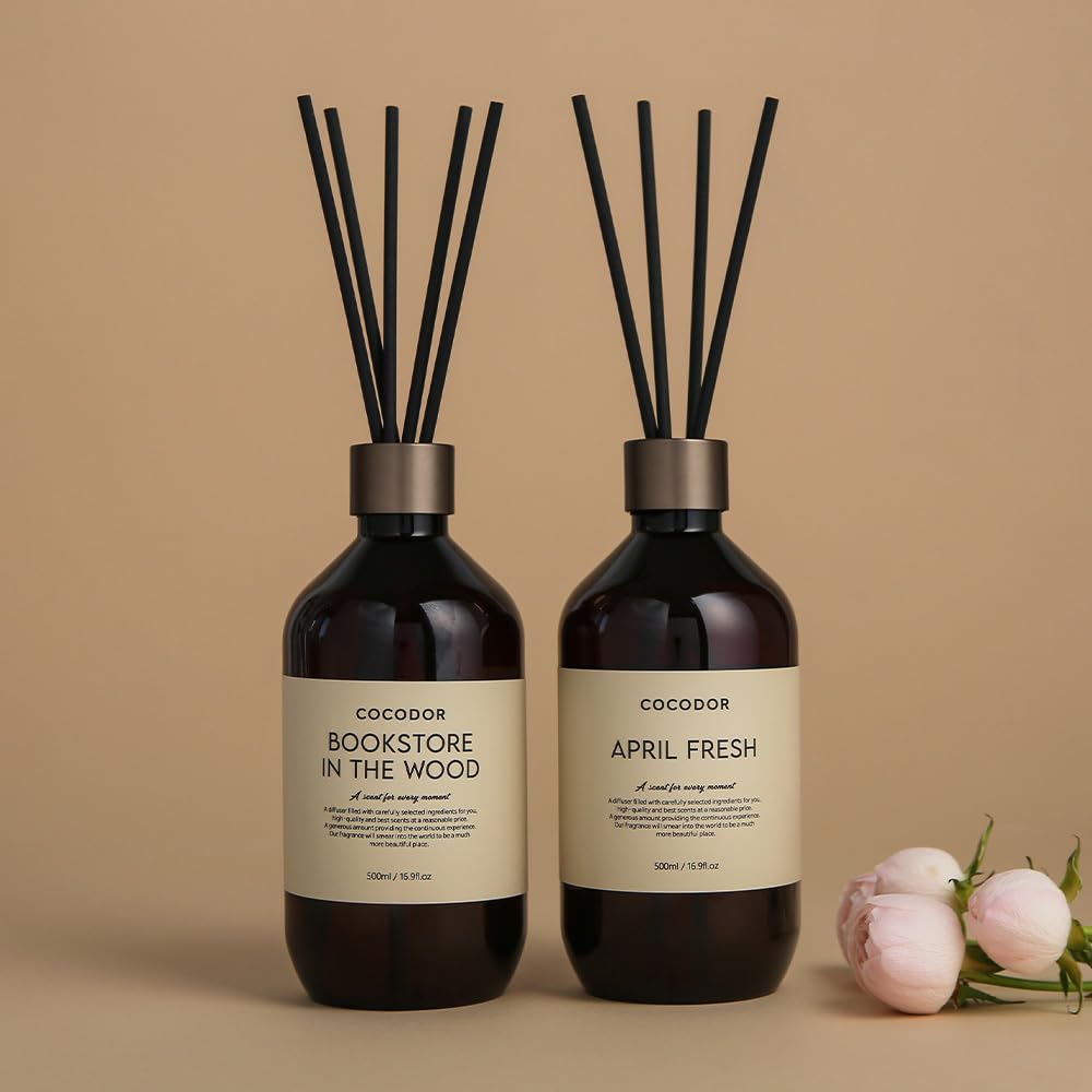 Premium Reed Diffuser/Cashmere Vanilla /16.9oz /1 Pack/Large Capacity Fragrance Scent Oil Stick Diffuser Set Bathroom