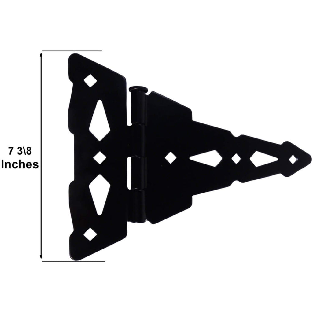 Black 8" Western T-Hinge Kit, Pair, Wood Gate T-Hinge - 2ct