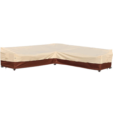 Outdoor Sectional Cover Patio Furniture Covers Waterproof Rip-Stop Anti-UV 600D Heavy Duty Outdoor Couch Sofa Cover