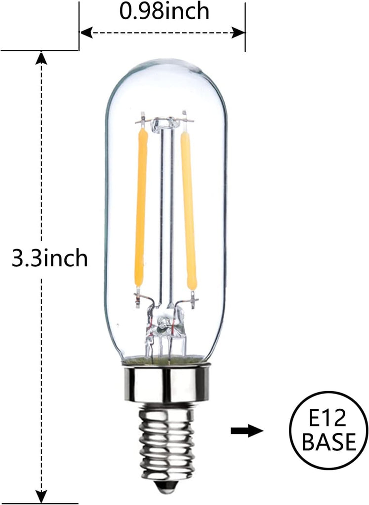E12 Edison Bulb 25 Watt Equivalent Candelabra Light Bulbs, 12 Pack