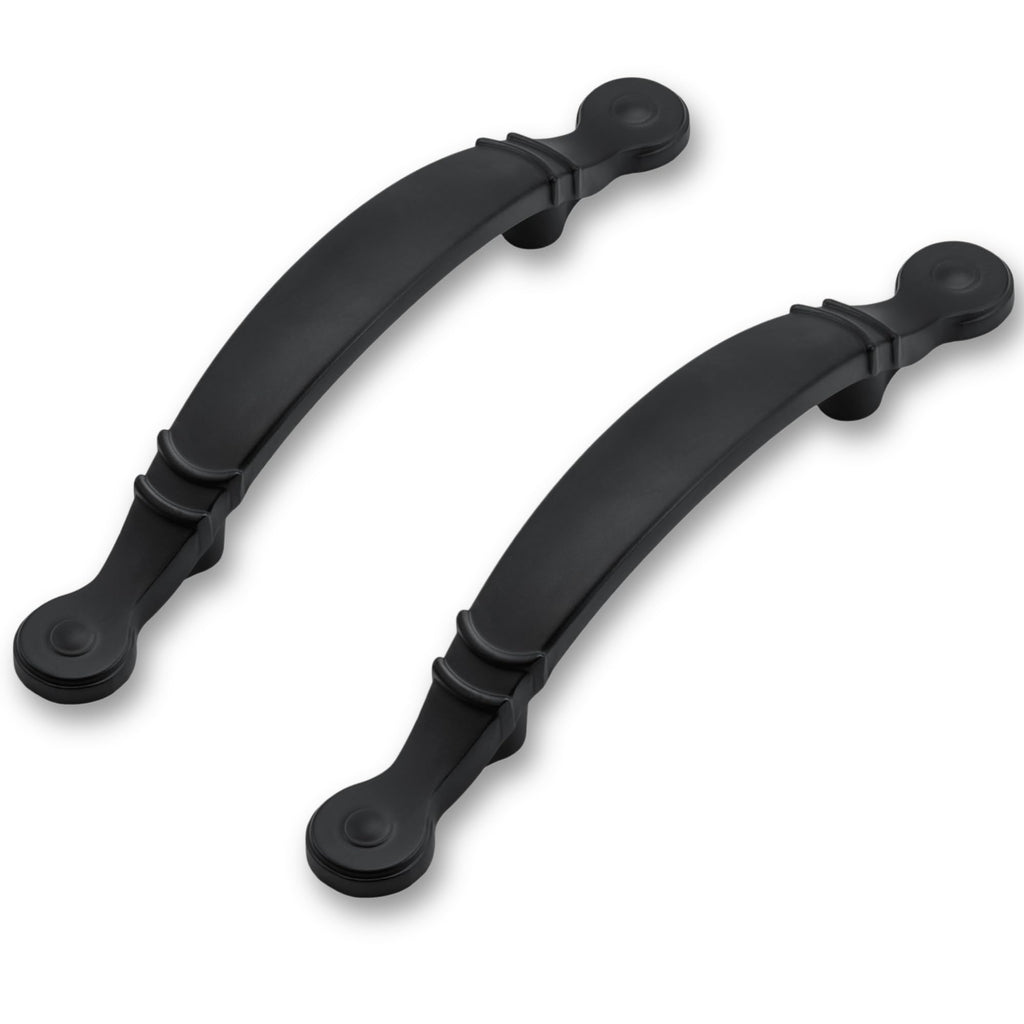 10 Pack | Black Matte Arched Cabinet Dresser Drawer Handles | 3 Inch Drawer Pulls Black | Black Drawer Pulls 3 Inch