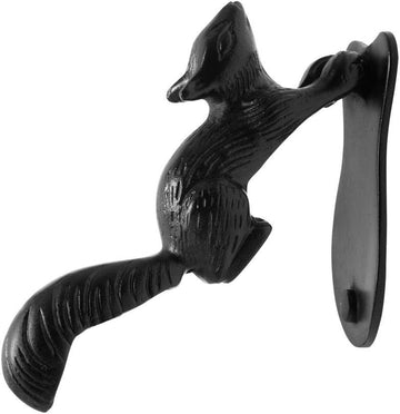 Door Knockers 6.75 in. Black Cast Iron Squirrel Shaped Door Knocker with Mounting Hardware