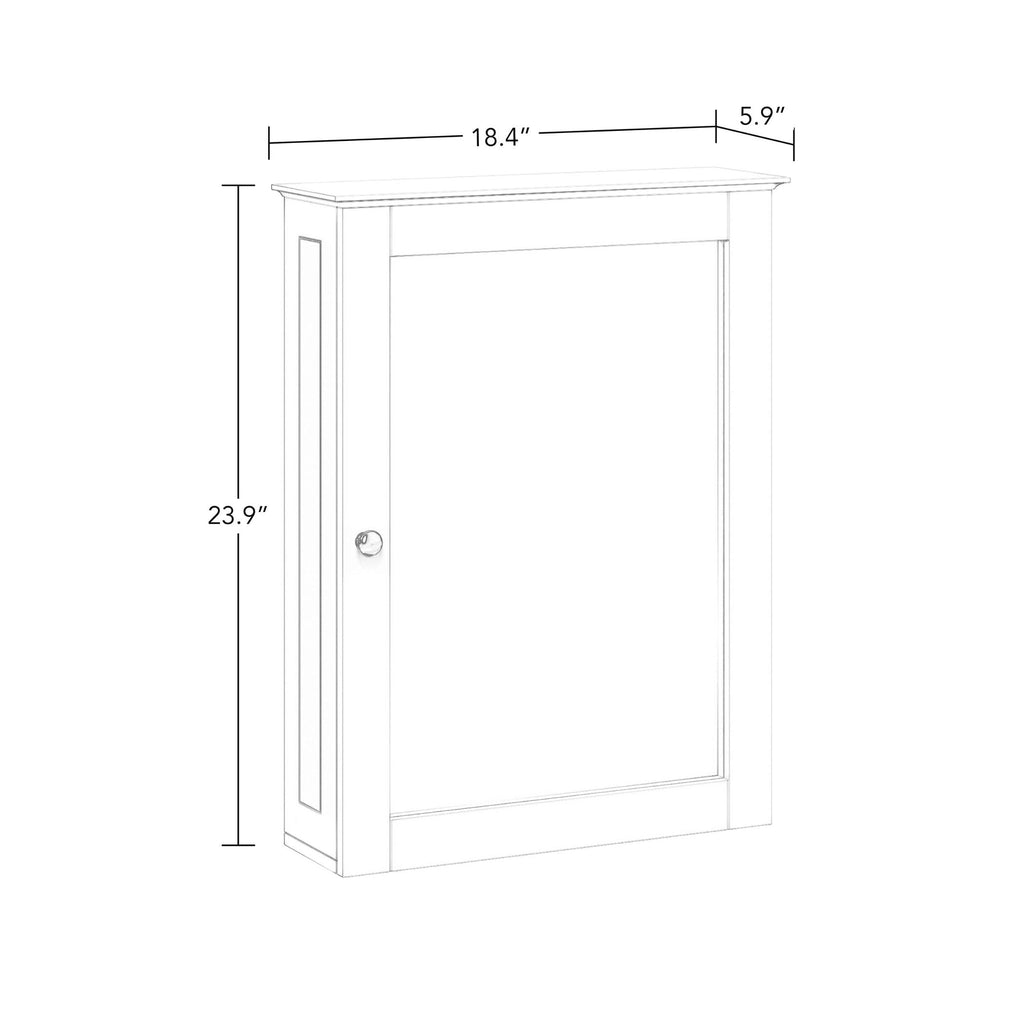 Ashland Bathroom Wall Mount Medicine Cabinet with Mirror, White