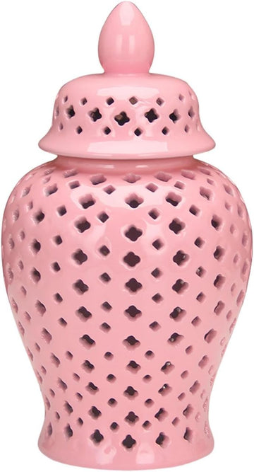 Ceramic Ginger Jar Ceramic Vase Decoration Storage Jar Vase Decorative Vase, 10cmx10cmx22cm