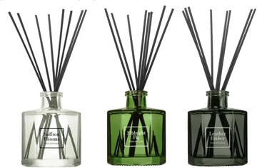 Reed Diffuser Set, Three 6 fl oz Glass Filled Diffuser, Highly Concentrated Fragrances with Essential Oils, Home