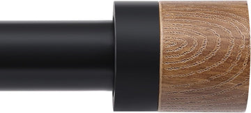 Wood Curtain Rods for Windows 48 to 84 Inches(4-7ft),1 inch Adjustable Window Curtain Rods with Imitation Wood Grain