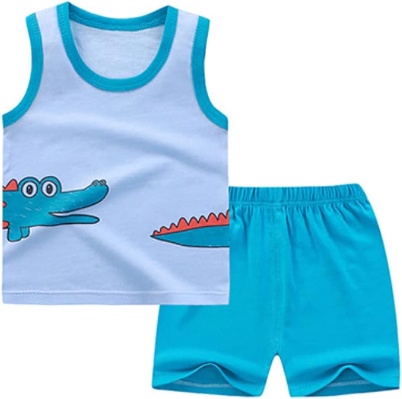 Toddler Boys Tank Tops and Shorts Set 4pcs Summer Outfits