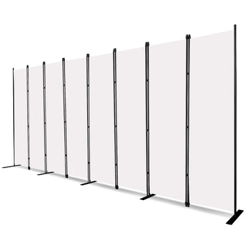 8 Panels White Room Divider Portable Privacy Screen 160" W X 72" H