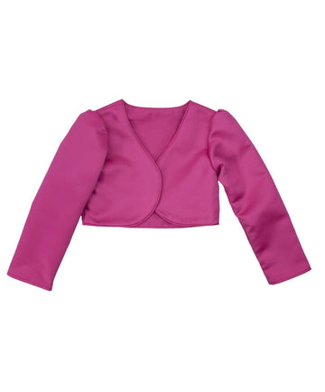 Baby Girl Long Sleeves Communion Christening Baptism Fuchsia Bolero Flower Girl Formal Wedding Cardigan Jacket Age