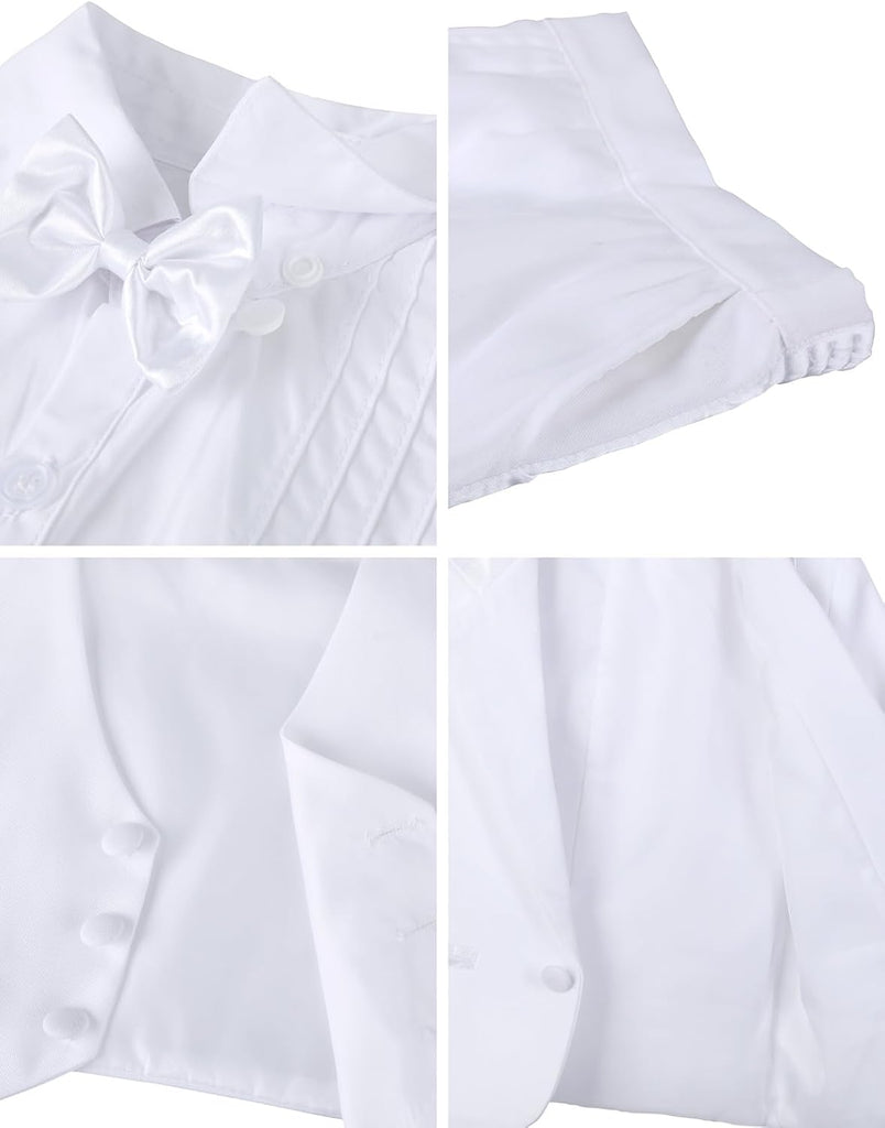 Baby Boys Tuxedo Piece Set Jacket Shirt Vest Pants Bowtie