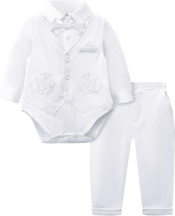 Baby Boy Baptism Outfit Infant Christening Blessing Formal Wedding Dress Suits