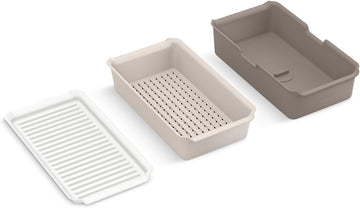 Three-piece workstation sink accessory set