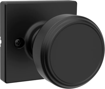 Maven Dummy Door Knob, Single Sided Handle for Closets, French Double Doors, and Pantry, Matte Black Non-Turning