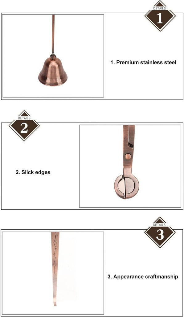 Bronze 3-in-1 Candle Care Kit with Wick Trimmer, Snuffer & Dipper