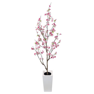 6FT Artificial Cherry Blossom Tree with Planter - Realistic Faux Sakura Tree Decor, Pink Flowers, Low Maintenance