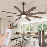 80" Ceiling Fan with LED Light and Remote - Black