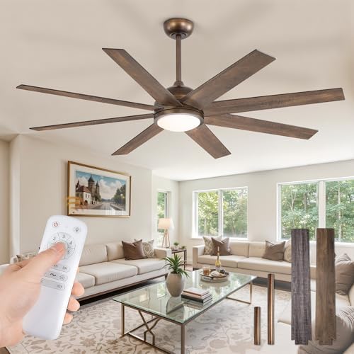 72" Ceiling Fan with LED Light and Remote - Antique Bronze