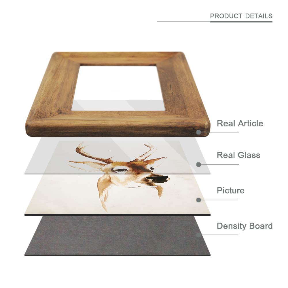 8x10 Picture Frames, Brown Rustic Wood Frame with Glass Front, Display 10x8 inch Photos for Table Top Display and Wall