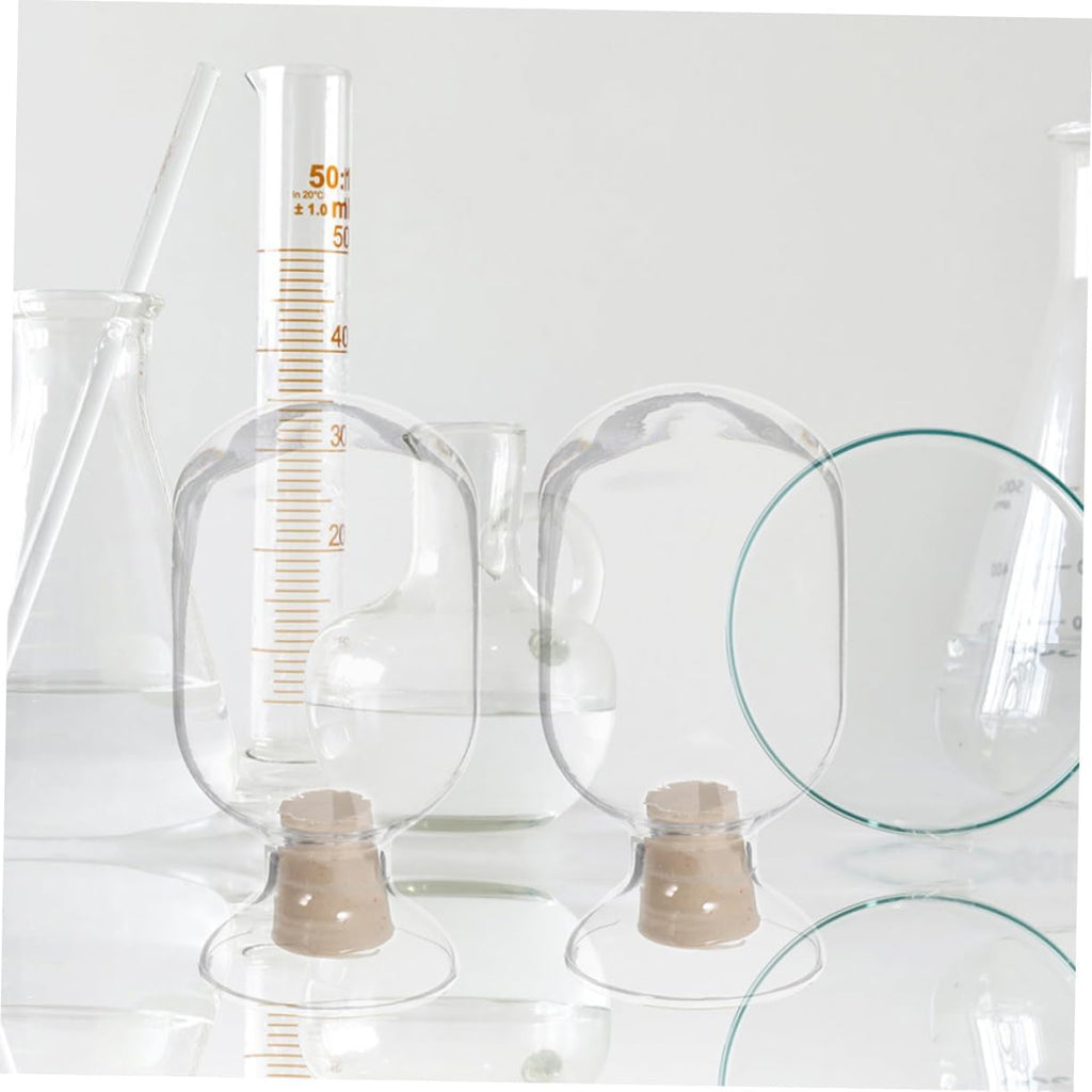 1pc Matchstick Cloche Glass Storage Bottle Decorative Jar Stopper Vintage Style Apothecary Jars Round Media Storage