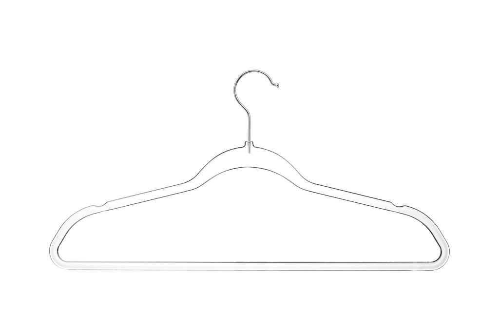 TM Clear Thin Hangers with Silver Hook Non-Velvet Hangers 50 Pack